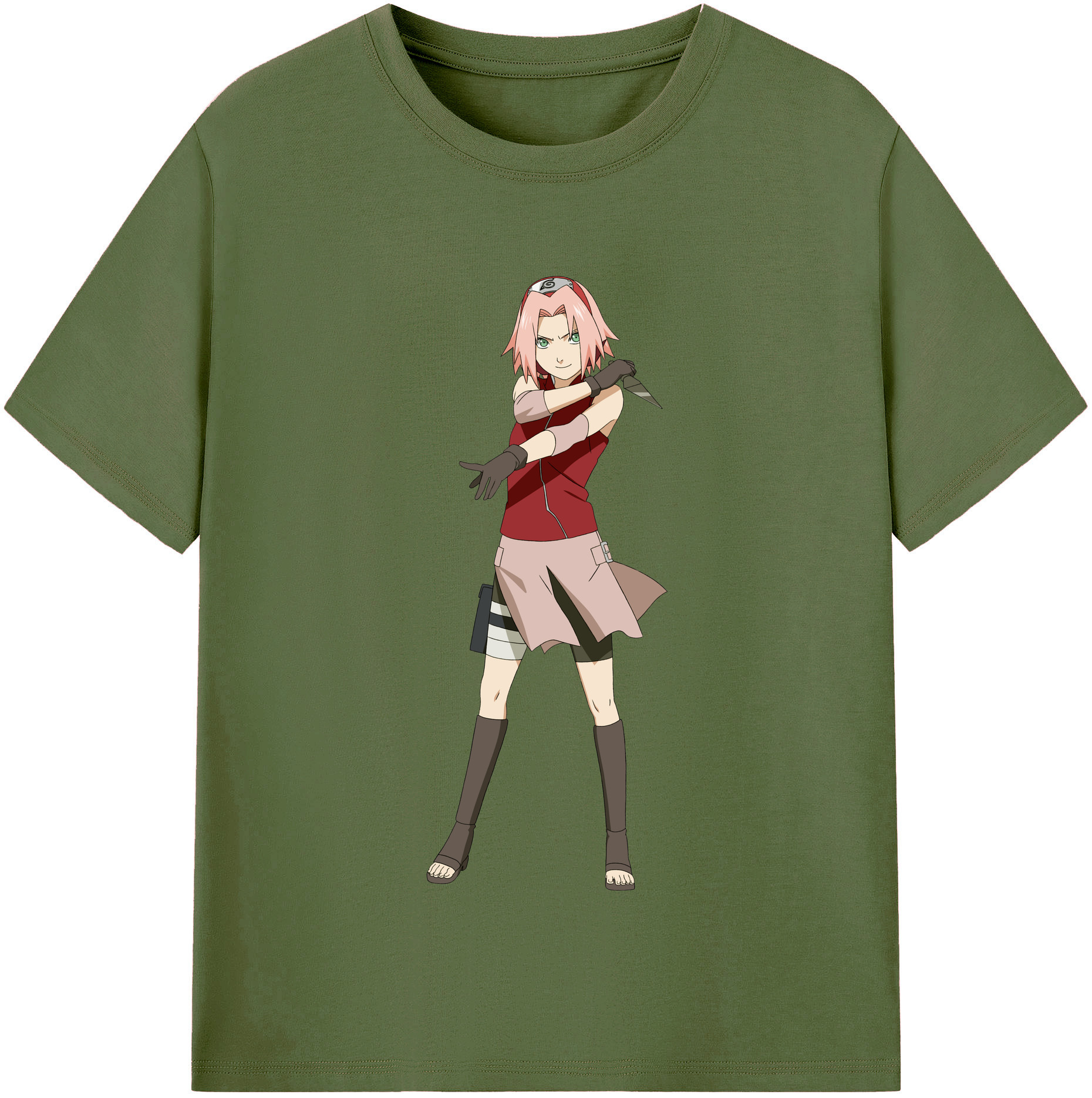 （画像用） NARUTO -ナルト- 春野サクラ Haruno Sakura 綿100％半袖Tシャツ（フロントプリント）